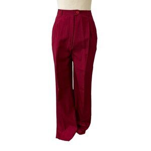 Marc D'alcy for Belane Silk Wool Blend Maroon Pants Vintage 1980s Size 8
